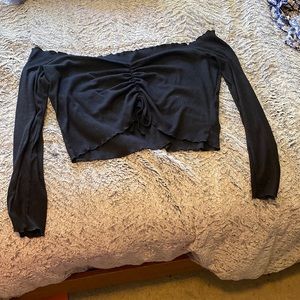 Boohoo off the shoulder top crop top